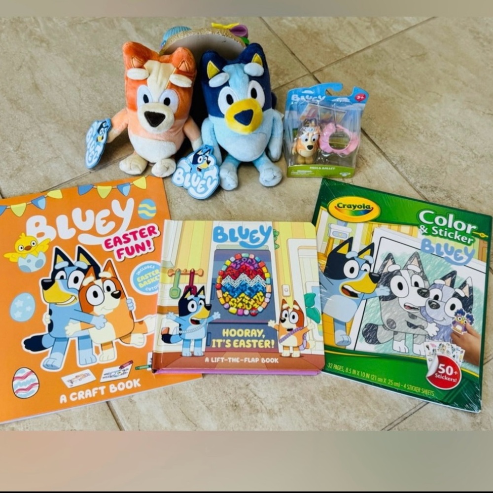 Bluey Easter Bundle-Bluey & Bingo Duo Stuffed Animals, Mum Figured, & Books - Picture 3 of 12